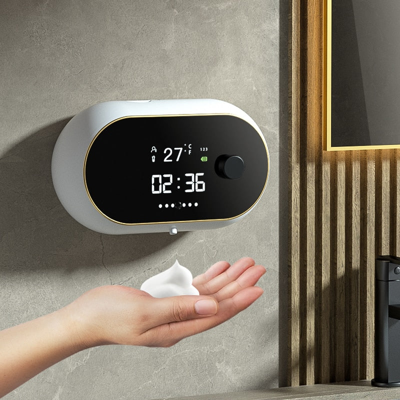 LYEAA Dispenser Sapone Touchless A Doppia Testa – Ricaricabile USB, Montaggio A Parete, IPX5, Serbatoi Da 400 Ml X2, Per Bagno E Cucina