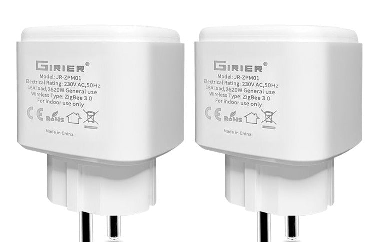 GIRIER Tuya Wifi Smart Plug 20A EU Smart Socket Outlet with Power Monitor  Timer Function 4200W Compatible with Alexa Google Home